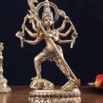 Pure Brass Mahishasur Mardini Durga Idol 8" | Intricate Craftsmanship | Victory of Good Over Evil | Timeless Sacred Piece | Home Temple Decor